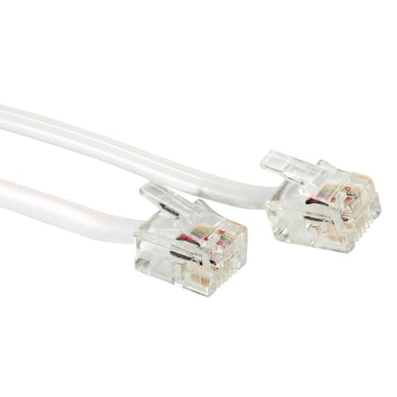 RJ12 platte kabel 6P4C, grijs, 15 m