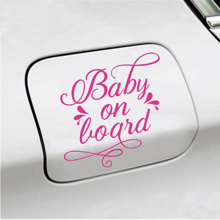 Bumpersticker - Baby On Board - 12,1 X 13,1 - Roze