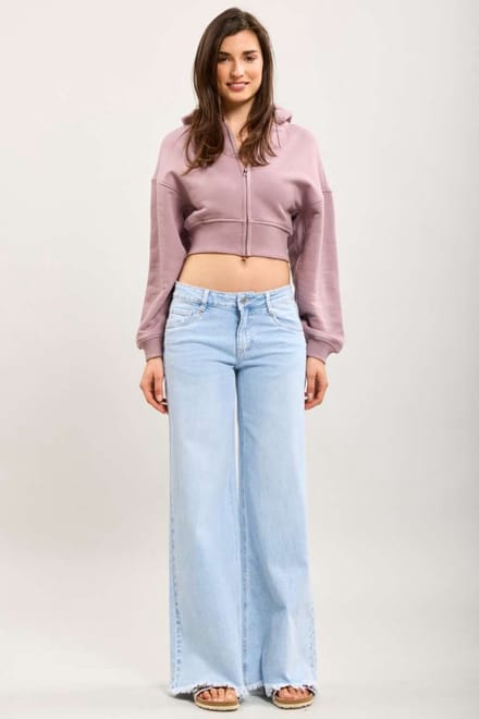 Toxik3 - lage taille jeans gerafeld