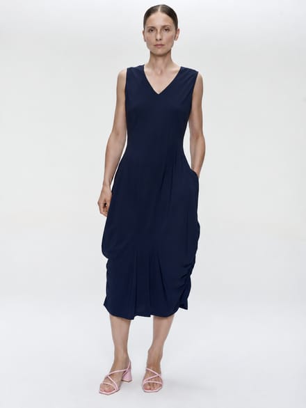 Ria WS stretch technical jersey dress | Blue - Blue / S