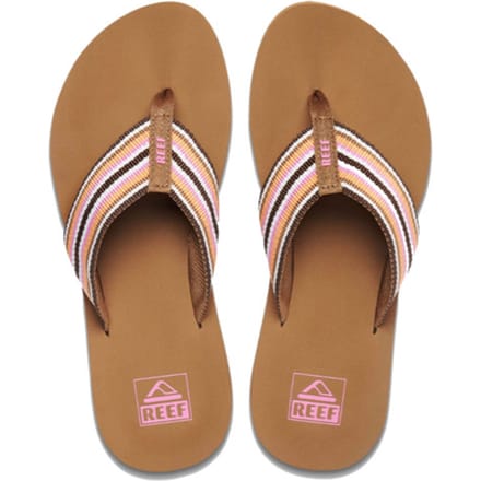 Reef Spring Woven Smoothie Stripe Dames Slippers - Cognac/Roze - Maat 36