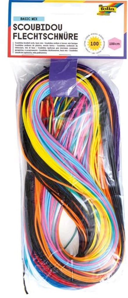 Scoubidoo touwtjes folia 100cm 100st ass kleuren | 20 stuks