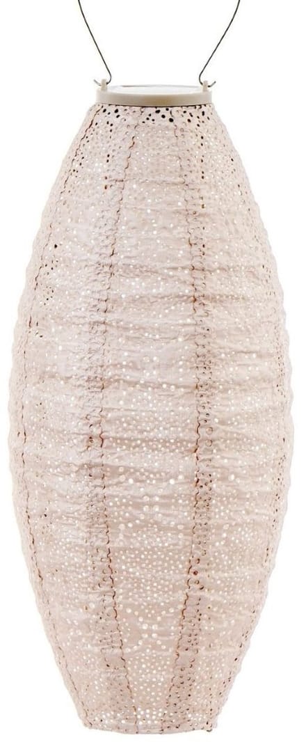 Lumiz Solar Tuinverlichting - Lampion - Long Oval - 20 cm - Soft Blush