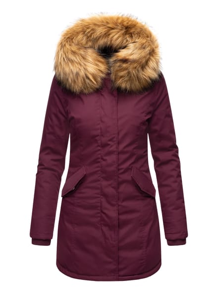 Marikoo dames winterparka met afneembare imitatiebontkraag & capuchon