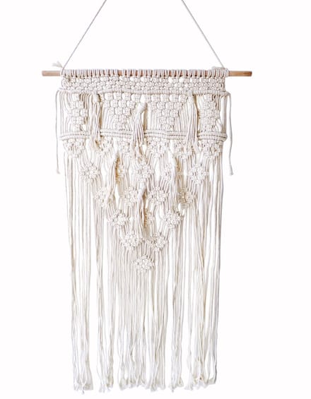 Lavandoux - Macrame Wandkleed - Boho Decoratie - Wandhanger - Katoen - Crème