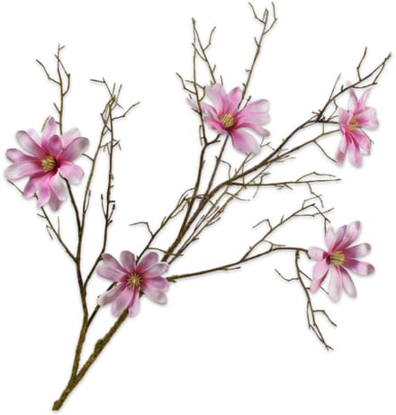 Silk-ka Kunstbloem-Zijden Bloem Magnolia Tak Roze-Wit 98 cm