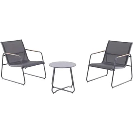 Central Park Bistroset Pylos - Staal - Zwart - 2-persoons - 73x57x76cm