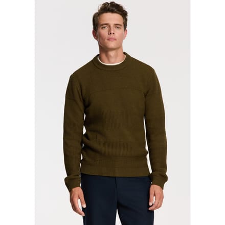 Shiwi Perry Regular Fit Structured Pullover Green Olive Maat: S | Sweaters Outlet | Heren | Groen