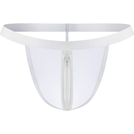 Amorable - Transparante Witte Herenstring Met Rits - One Size