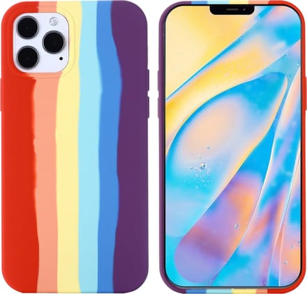 Peachy Rainbow Pride siliconen hoesje geschikt voor iPhone 11 Pro Max - pastel