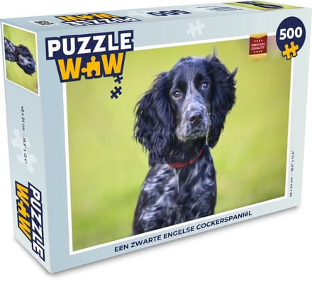 Puzzel Een zwarte Engelse cockerspaniël - Legpuzzel - Puzzel 500 stukjes