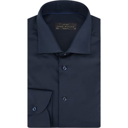 John Miller Overhemd Slim Uni Non Iron Donker Blauw / male