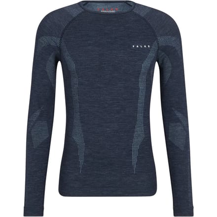 FALKE Wool-Tech Longsleeve sneldrogend wol functioneel functioneel shirt met lange mouwen heren blauw - maat M
