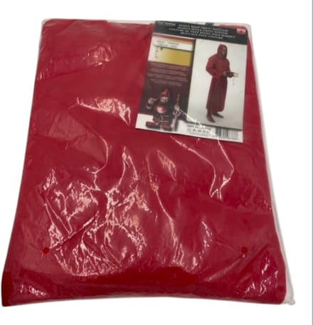 Rode Paus Verkleedkostuum Heren – Jurk met Capuchon en Tailleband – Size S