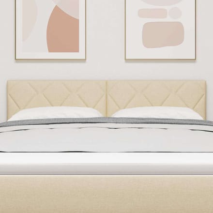 vidaXL - LED - Hoofdbord - Crème - 160 - cm - Stof