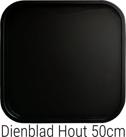 Dienblad Hout Groot 50x50cm Vierkant Zwart | Decoratieve Houten Dienbladen