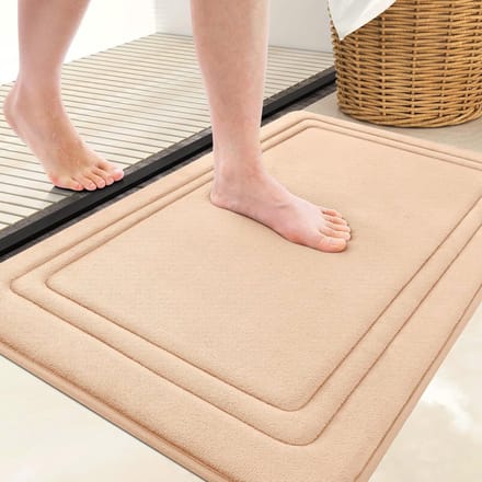 Homaxy - Antislip Badmat - Memory Foam Douchemat - Absorberende Badmat - Douchemat - 61x90 cm - Beige