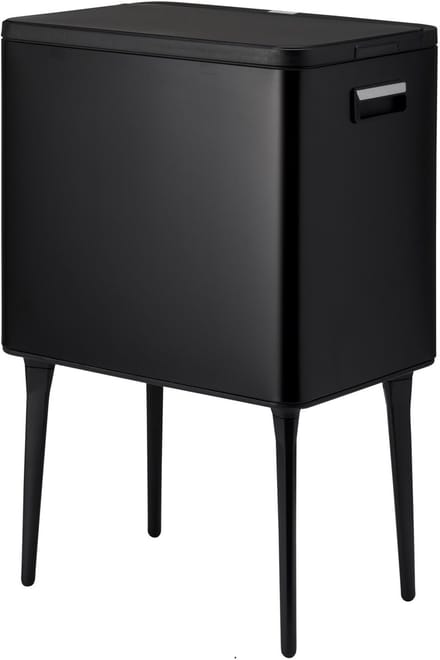 Home Styling Push Prullenbak op poten 35 liter - Zwart