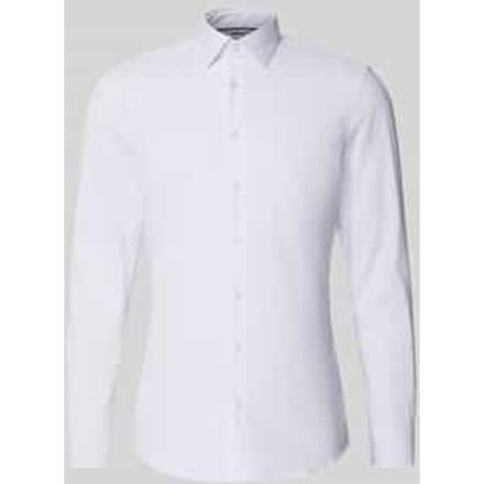 Slim fit zakelijk overhemd van twill
