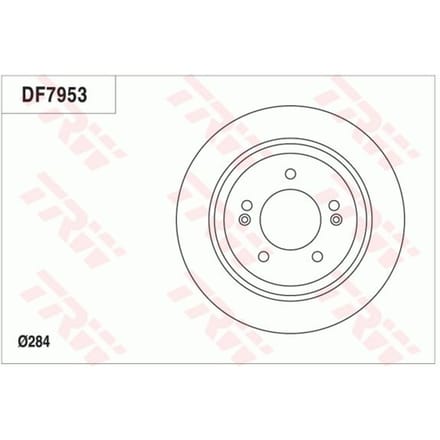 Remschijf TRW DF7953 achter, volledig, 1 Stuk