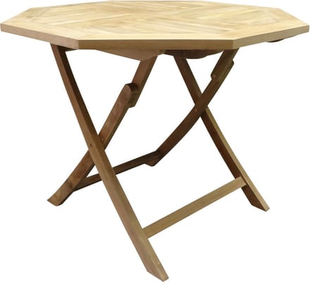 Klaptafel 100x100x75 achtkantige teaktafel