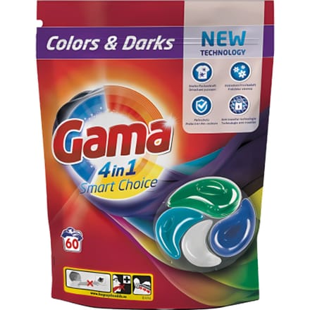 Capsules de lessive 4-en-1 pour couleurs et foncés - 60 pièces