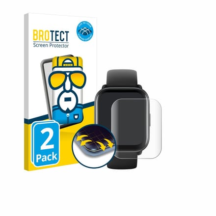 BROTECT - Screenprotector voor Amazfit Active - Folie Beschermfolie transparant volledig dekking - 2 Stuks