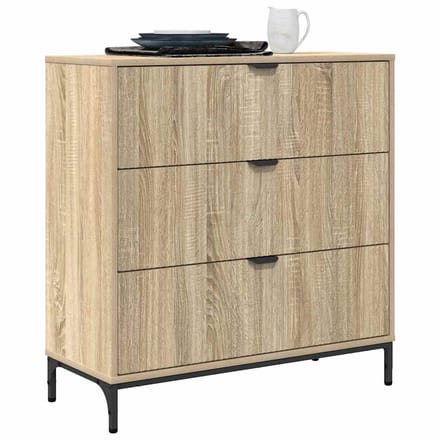 vidaXL - Dressoir - Sonoma - Eik - 79,5 - x - 33 - x - 82 - cm - Bewerkt - hout