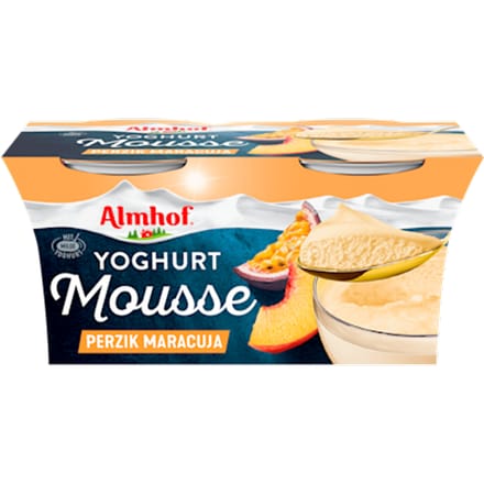 Yoghurt mousse perzik maracuja