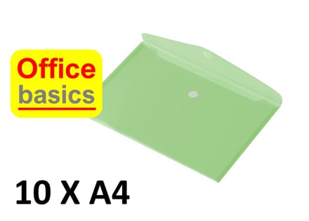 10 x Enveloptas Office Basics - A4 - dwars - groen