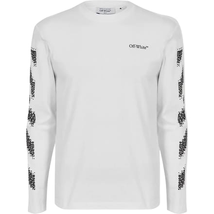 Off White Heren Crew Neck Regular T-shirt (Wit, Zwart)