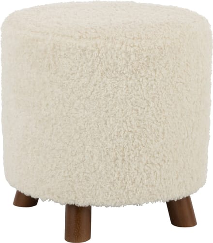 J-Line poef schaap poot - polyester - wit