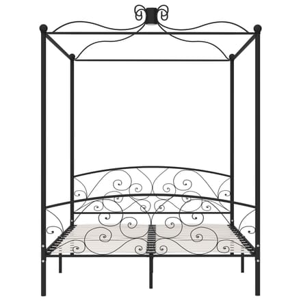 vidaXL - Hemelbedframe - metaal - zwart - 160x200 - cm