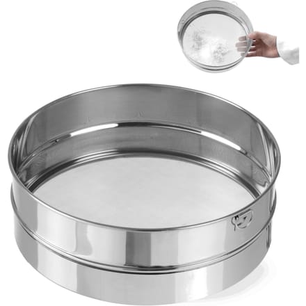 Dichte bakkerszeef voor het zeven van bloem, diameter 247mm, staal - Hendi 637807 247 mm