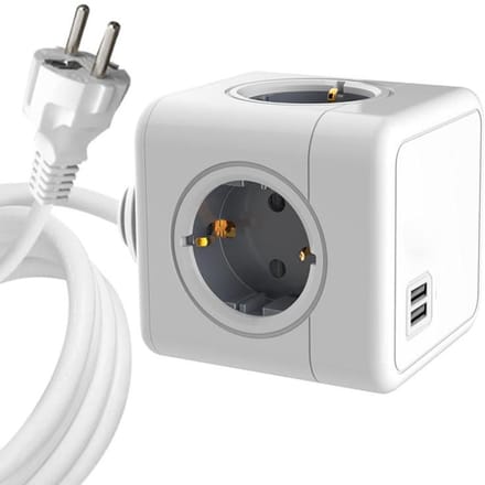ProXtend 4-weg Schuko Power Cube 1.4M wit met USB