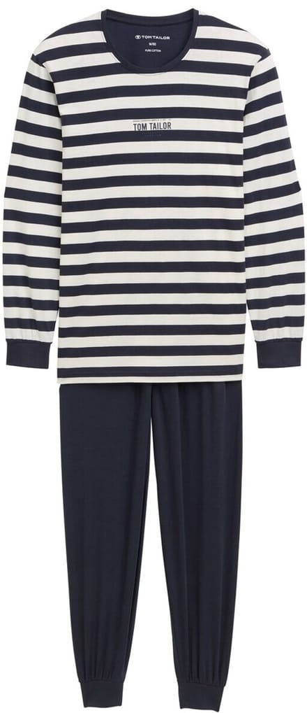 Tom Tailor - Pyjamaset met gestreept patroon - Maat 48 - blue stripes
