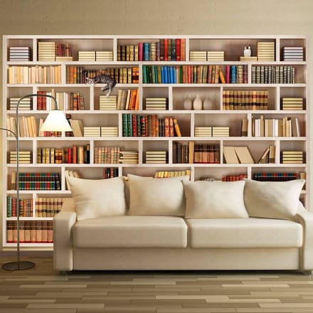 250cm X 175cm - Fotobehang - Bibliotheek thuis