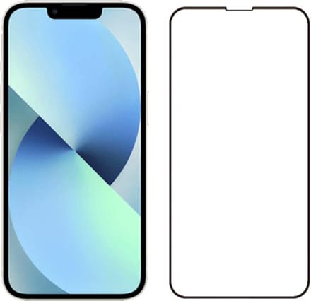 Smartphonica iPhone 13 full cover tempered glass screenprotector van gehard glas met afgeronde hoeken geschikt voor iPhone 13