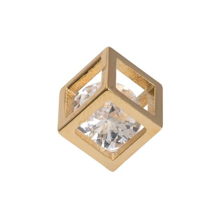 iXXXi-Jewelry-Hollow Cube Stone-Goud-dames-Bedel-One size