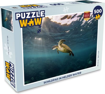 Puzzel Schildpad in helder water - Legpuzzel - Puzzel 500 stukjes