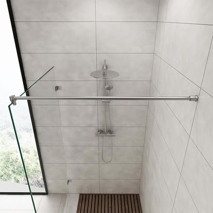 Stabilisatiestang Douchewand Muurmontage Rond 150 cm - Chroom