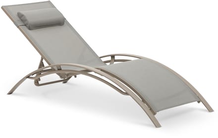 Tuinligstoel RELAX met verstelbare rugleuning en kussen – Champagne