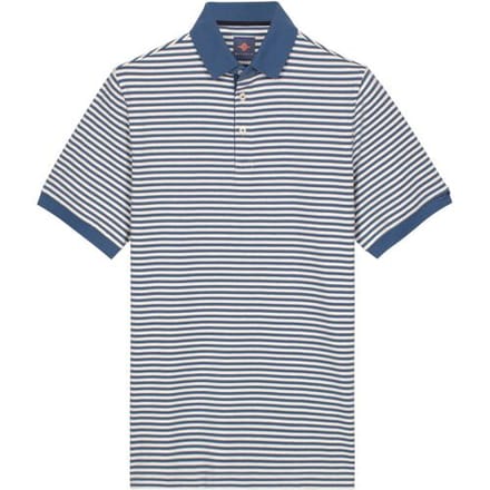 Baileys Polo Yarn Dyed Stripes Cotton Subtle Stretch Delft Blue / male