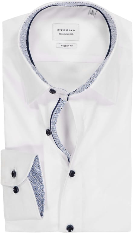 ETERNA modern fit overhemd - popeline - wit