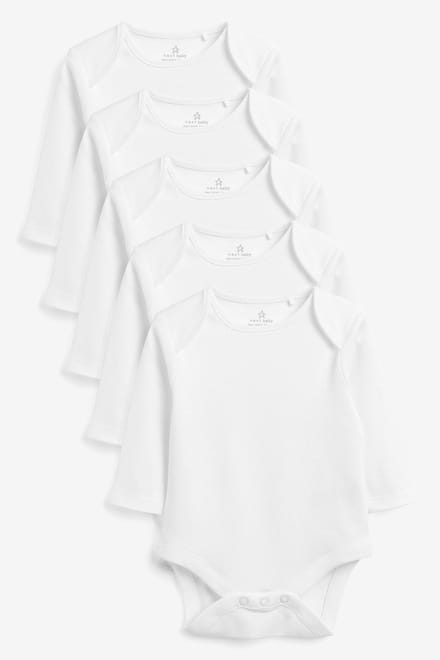 Next - Pasgeboren unisex - Essential rompertjes met lange mouwen - Wit