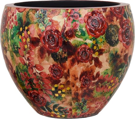 Ter Steege Bloempot Designed By Lammie Metaal Rood-Multicolour D 54 cm H 44 cm