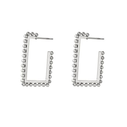 Oorbellen vierkante stip - Yehwang - Oorbellen - One size - Zilver