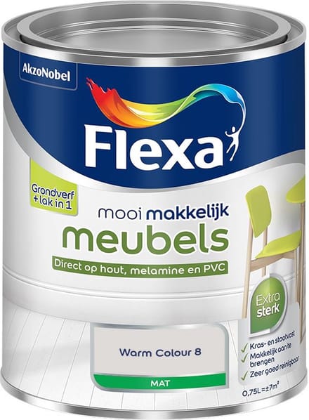 Flexa - Mooi Makkelijk Meubels Mat - Warm Colour 8 - Mengverf - 750 Ml