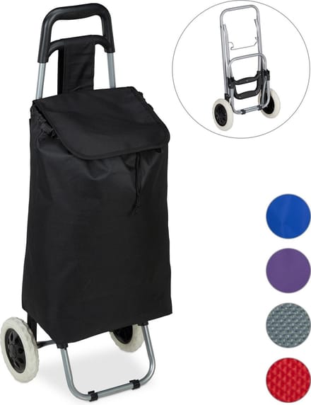 boodschappentrolley - 25 l - inklapbaar - tot 10 kg - zwart