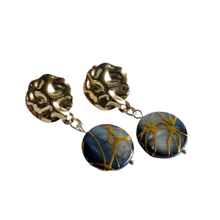 2 Love it Marble - Oorbellen - Lengte 4 cm - Diameter 2 cm